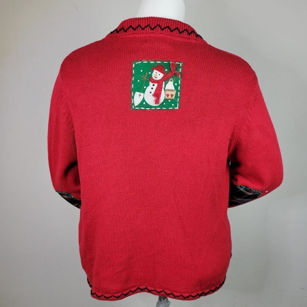Designers Original Studios Joy Patchwork Snowmen Cardigan - Picture 3 of 12